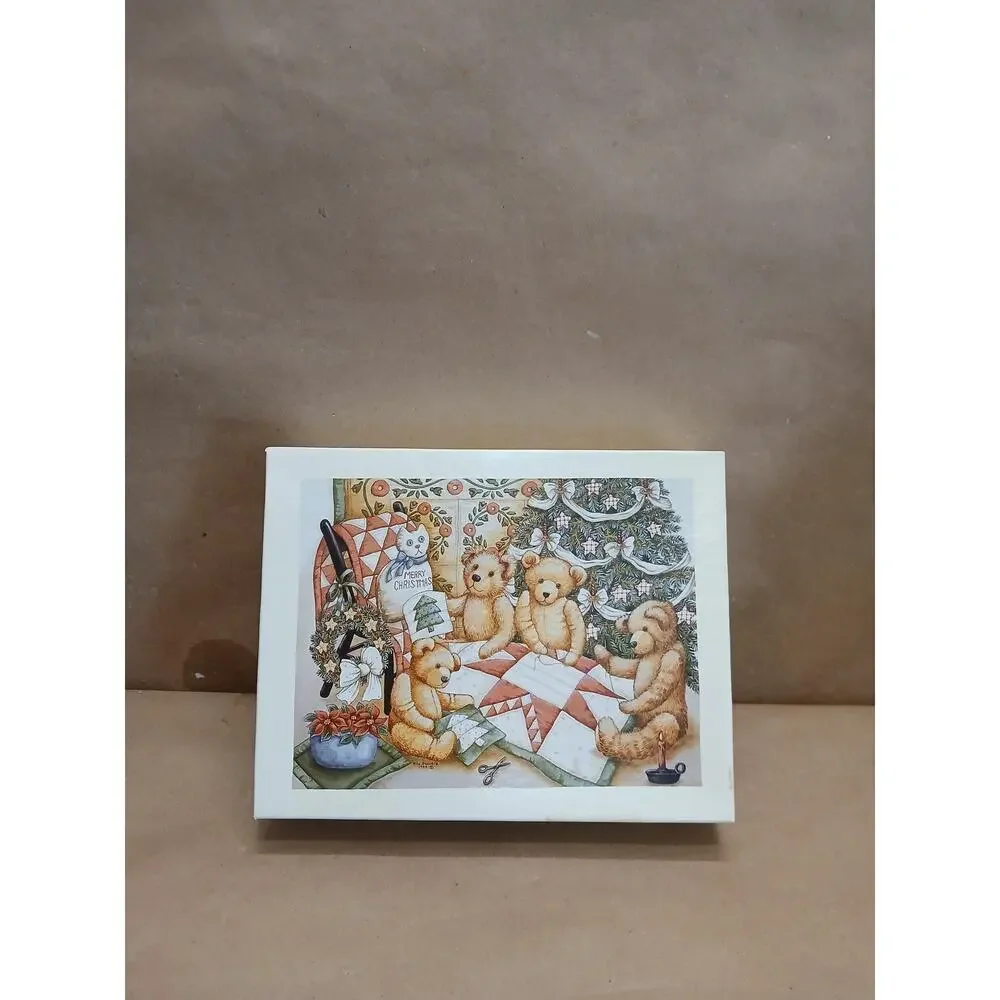 Lang Teddy Bears Toys Christmas Cards Boxed Set Nita Showers Quilting for Xmas